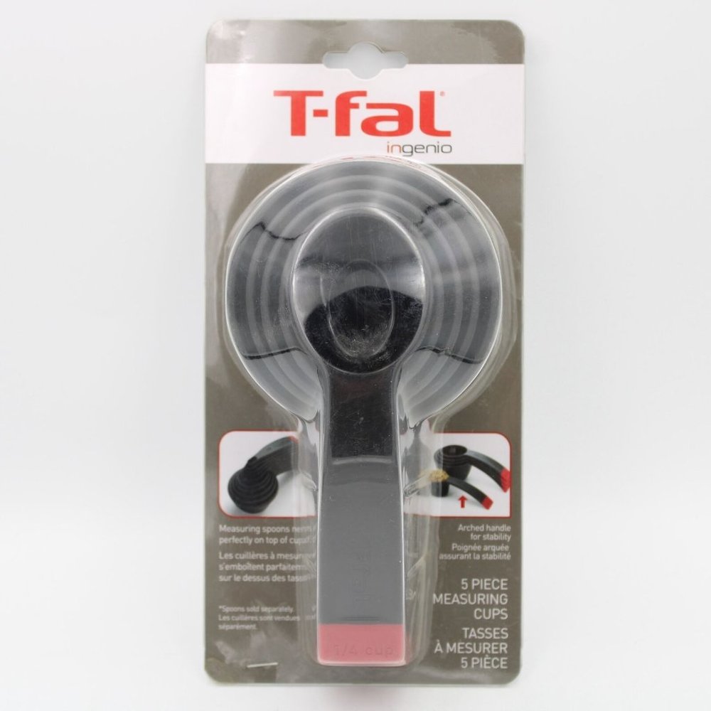 T-Fal Ingenio 5 Piece Measuring Cups Sets Black New in Original Packaging